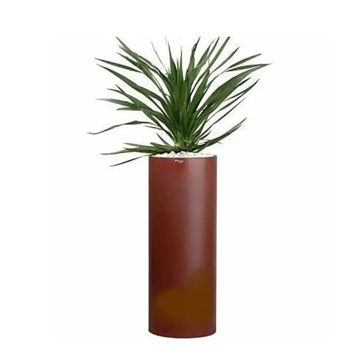 Jardinera-Acero-Corten-Cilíndrica-Alta-Elegancia-Personalización