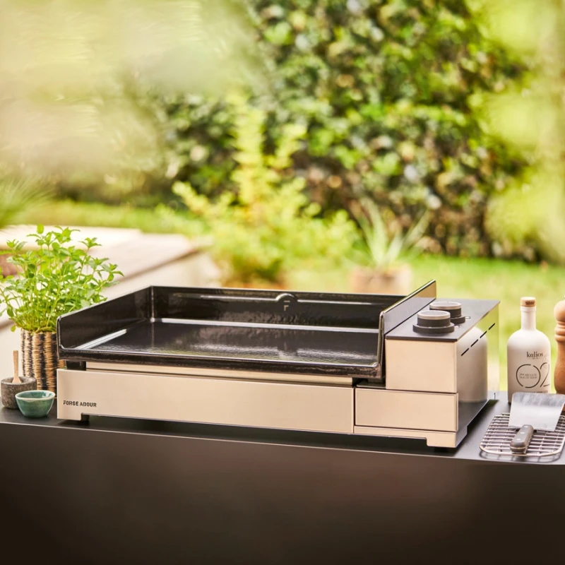 Plancha-eléctrica-Premium-Forge-Adour-acero-negro-inox